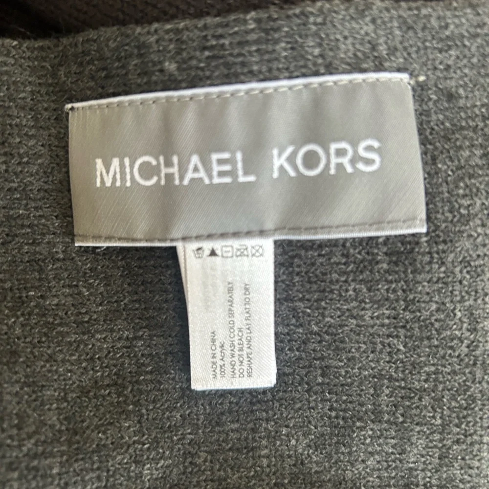 Michael Kors Black Knit Scarf with MK Logo